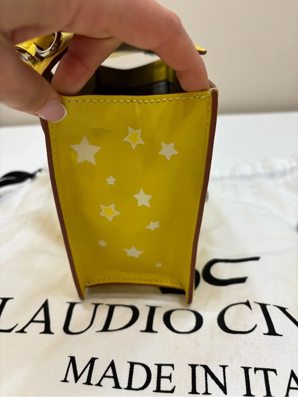 💛 Claudio Civitico “Atae” Yellow Leather Crossbody – Special Edition